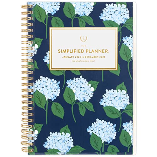 AT-A-GLANCE 2023 Weekly & Monthly Planner, Simplified by Emily Ley, 5-1/2" x 8-1/2", Small, Customizable, Monthly Tabs, Pocket, Carolina Dogwood (EL91-201)