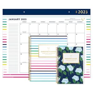 AT-A-GLANCE 2023 Weekly & Monthly Planner, Simplified by Emily Ley, 5-1/2" x 8-1/2", Small, Customizable, Monthly Tabs, Pocket, Carolina Dogwood (EL91-201)