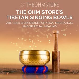 Tibetan Singing Bowl Set by Ohm Store — Meditation Sound Bowl Handcrafted in Nepal for Yoga, Chakra Healing, Mindfulness, and Stress Relief