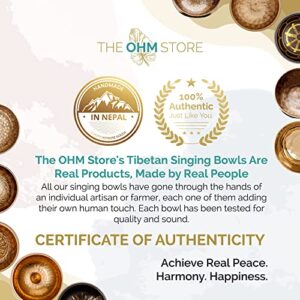 Tibetan Singing Bowl Set by Ohm Store — Meditation Sound Bowl Handcrafted in Nepal for Yoga, Chakra Healing, Mindfulness, and Stress Relief