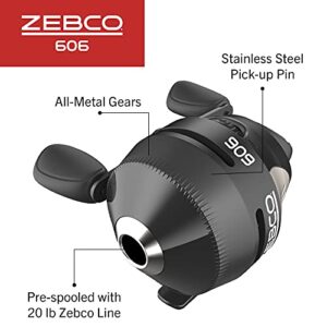 Zebco / Quantum, 606 Spincast Reel, Freshwater, 3.0:1 Gear Ratio, Right Hand, Clam Package