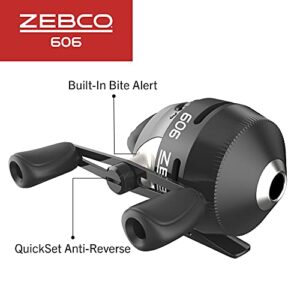 Zebco / Quantum, 606 Spincast Reel, Freshwater, 3.0:1 Gear Ratio, Right Hand, Clam Package