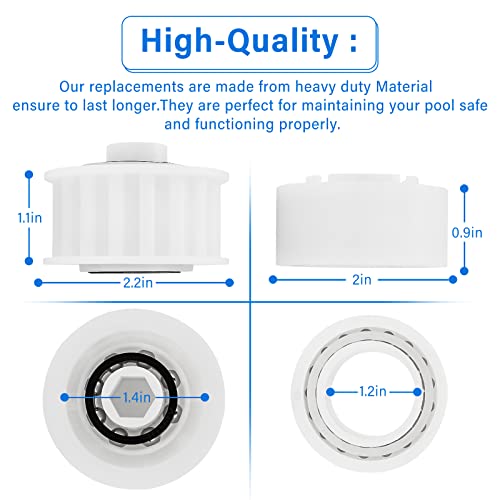 Guide Wheels 4 Pack with 2 Pack Pulley Gears Replacement Parts 3884997-R6 Compatible with Maytronics Dolphin,Nautilus CC Plus Fits M200/M400/M500 &Dx3/Dx4/Dx6 Premier Pool Cleaner Accessories