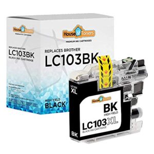 houseoftoners compatible ink cartridge replacement for brother lc103bk (1 black)