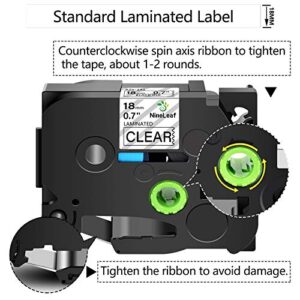 NineLeaf 6 Pack Laminated Tape 18mm Combo Set Compatible for Brother TZ Tze TZe-241 TZe-141 TZe-441 TZe-541 TZe-641 TZe-741 P-Touch Label Maker PT-D400 PT-D600 PT-D400AD PT-1890C 3/4 Inchx26.2 ft