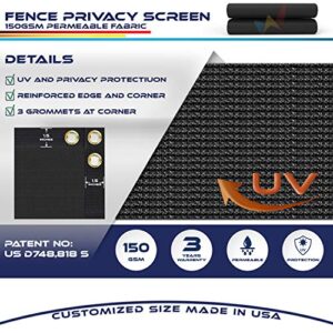 Windscreen4less Heavy Duty Fence Privacy Screen Black 5' x 54' with Reinforced Bindings and Brass Grommets Garden Windscreen Mesh Net for Outdoor Yard-Cable Zip Ties Included