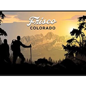 Frisco, Colorado, Hiker and Mountain Scene (24x16 Stretched Canvas Artwork in Wooden Frame)