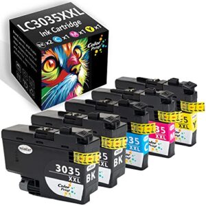 (5-pack, 2bk,1c,1m,1y) colorprint compatible 3035xxl ink cartridge replacement for brother lc-3035xxl lc3035 xxl lc3033 xxl work with mfc-j995dw mfc-j995dwxl mfc-j805dw mfc-j805dwxl mfc-j815dw printer