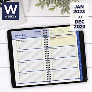 AT-A-GLANCE 2023 Weekly & Monthly Planner, QuickNotes, Hourly Appointment Book, 5" x 8", Small, Monthly Tabs, Pocket, Black (760205)