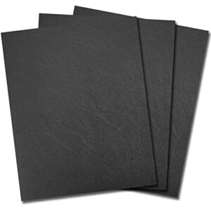 binditek 50 pack 16mil leather textured polycovers – binding presentation covers for business reports and proposals 8-1/2 x 11 inches,black binding back covers