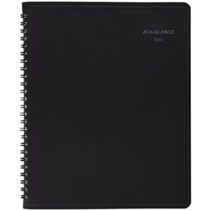 at-a-glance 2023 monthly planner, quicknotes, 7″ x 8-3/4″, medium, monthly tabs, pocket, black (760805)