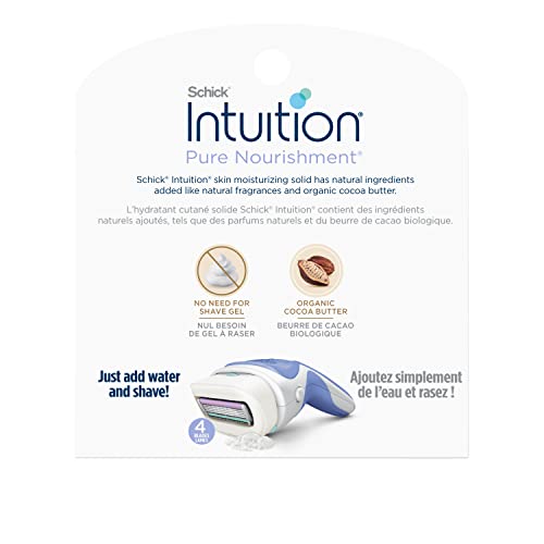 Schick Intuition Pure Nourishment Womens Razor Refills with Coconut Milk and Almond Oil, 3 Count (Pack of 1)