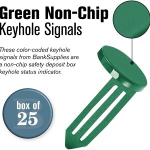 BankSupplies Keyhole Signals | Green - Special Uses Signal | Box of 25 | Non-Chip | Reusable & Long-Lasting | at-a-Glance Organization | Color Coded Plugs