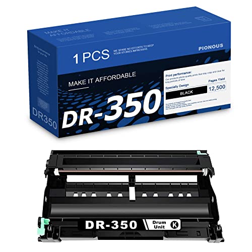 PIONOUS DR350 DR-350 Compatible Drum Unit Black 1-Pack Replacement for Brother DR 350 MFC-7820n Intellifax 2820 Intellifax 2920 HL-2070N HL-2040 DCP-7020 Printer (Drum Only)