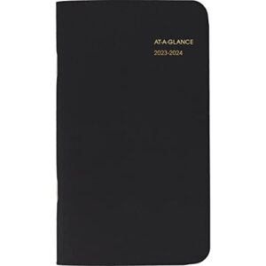 at-a-glance 2023-2024 pocket calendar, 2 year planner, 3-1/2″ x 6″, pocket size, black (7002405)