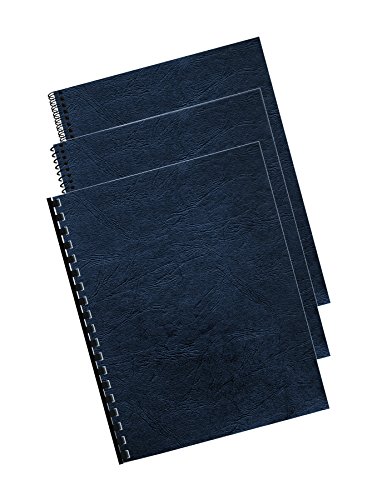 Fellowes Letter Size Binding Covers Expressions Grain, 50-Pack, Navy (52124)