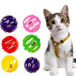 frou.frou cat bell balls for interactive play, assortment toys for kitten, jingle rattle plastic toy assorted color, 10 balls