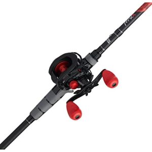 abu garcia 7′ max x black baitcast combo combo, 1 fishing rod, right reel handle position