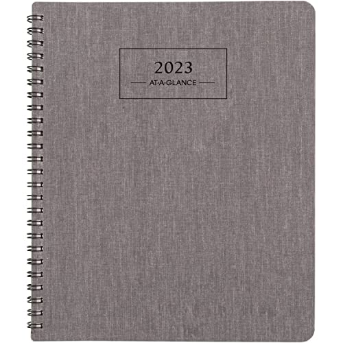 AT-A-GLANCE 2023 Weekly & Monthly Planner, 8-1/2" x 11", Large, Monthly Tabs, Pocket, Divided Format, Elevation, Gray (75955L05)