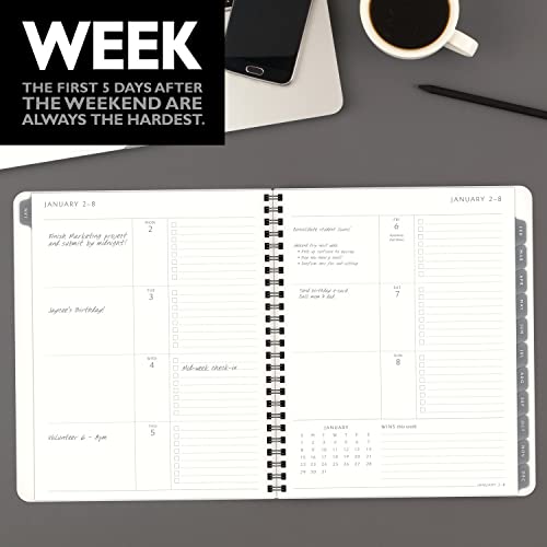 AT-A-GLANCE 2023 Weekly & Monthly Planner, 8-1/2" x 11", Large, Monthly Tabs, Pocket, Divided Format, Elevation, Gray (75955L05)