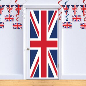 Beistle 2Piece Union Jack Door Covers, 30" x 6', , Red/White/Blue