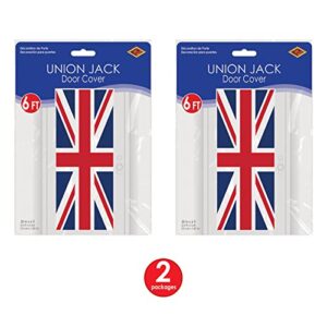 Beistle 2Piece Union Jack Door Covers, 30" x 6', , Red/White/Blue