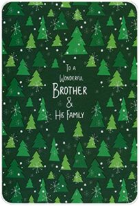 pictura repeated evergreen trees die cut brother and family christmas card