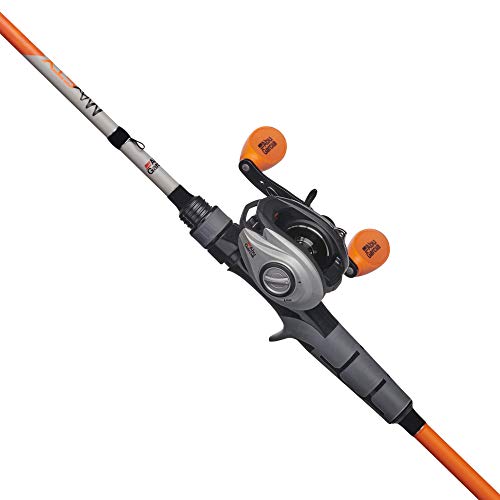 Abu Garcia 6'6" Max STX Fishing Rod and Reel Baitcast Combo, 1-Piece Rod, Size LP Reel, Left Reel Handle Position, Lightweight Graphite Frame, MagTrax Brake System