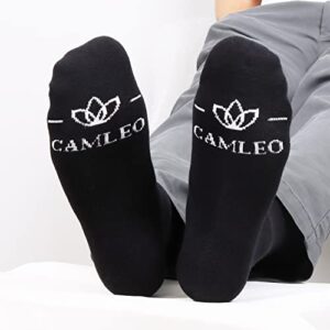 Camleo Black Diabetic Socks for Men, Crew Length Non-Binding Medical Compression Socks with Wide Calves for Diabetes Neuropathy Pain Relief (3 Pairs) (MEDIUM)