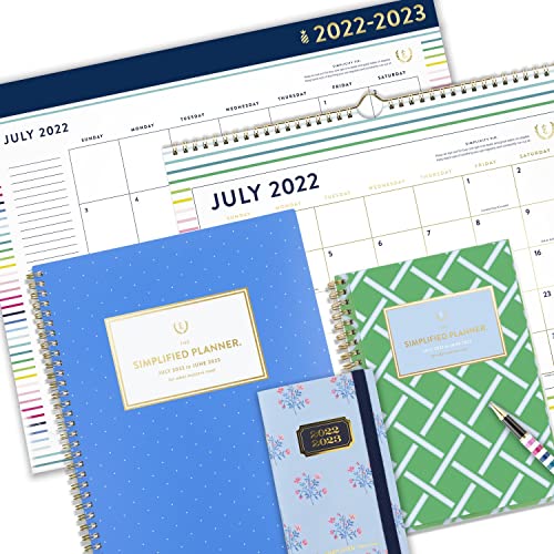 AT-A-GLANCE 2022-2023 Planner, Weekly & Monthly Academic, 8-1/2" x 11", Large, Simplified by Emily Ley, Happy Stripe (EL80-905A)