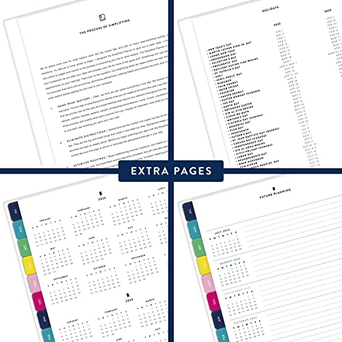 AT-A-GLANCE 2022-2023 Planner, Weekly & Monthly Academic, 8-1/2" x 11", Large, Simplified by Emily Ley, Happy Stripe (EL80-905A)