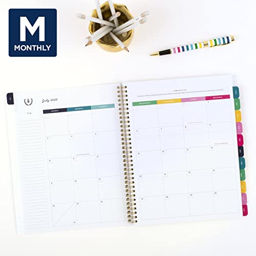 AT-A-GLANCE 2022-2023 Planner, Weekly & Monthly Academic, 8-1/2" x 11", Large, Simplified by Emily Ley, Happy Stripe (EL80-905A)