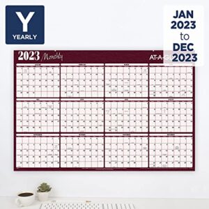 AT-A-GLANCE 2023 Erasable Calendar, Dry Erase Wall Planner, 48" x 32", Jumbo, Horizontal, Reversible, Red (A152)