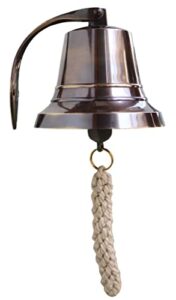 5″ solid brass bell quality marine wall mounted ship bronze finished hanging bell perfect for dinner, indoor, outdoor, school, bar, reception, last order & church by the metal magician