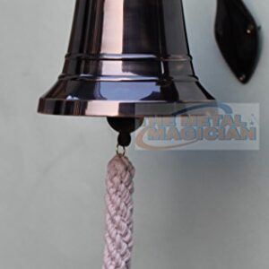 5" Solid Brass Bell Quality Marine Wall Mounted Ship Bronze Finished Hanging Bell Perfect for Dinner, Indoor, Outdoor, School, Bar, Reception, Last Order & Church by The Metal Magician