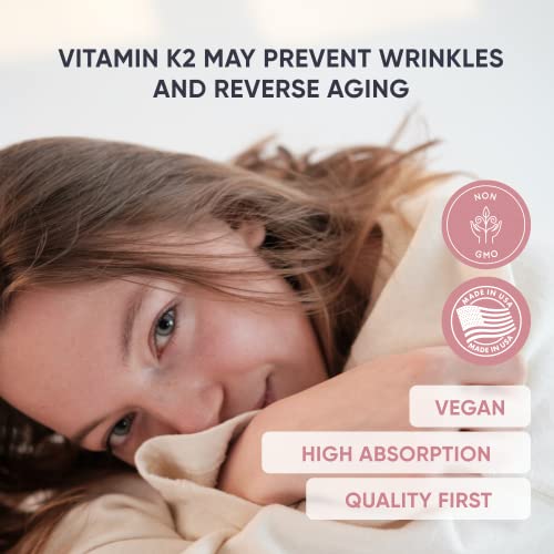 Vitamin K2 MK7 Liquid Drops - Concentrated Vitamin for Cardiovascular & Bone Density, Vegan, Non-GMO & Gluten Free, Fast Absorb, Unflavored (60 Servings, 1 oz, 100 mcg)