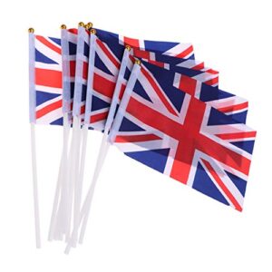 BESTOYARD Union Jack Hand Waving Flag Royal Jubilee UK GB Great Britain Flags Pack of 50