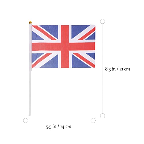 BESTOYARD Union Jack Hand Waving Flag Royal Jubilee UK GB Great Britain Flags Pack of 50