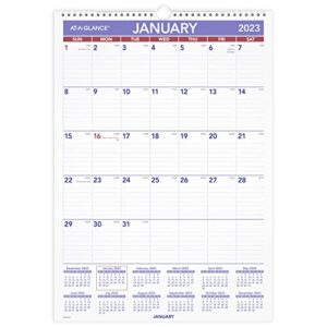 AT-A-GLANCE 2023 Erasable Calendar, Dry Erase Wall Planner, 12" x 17", Small (PMLM0228)