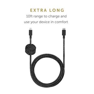 Native Union Night Cable - 10ft Ultra-Strong Reinforced Durable USB-C to Lightning [MFi Certified] Charging Cable with Weighted Knot Compatible with iPhone 14, iPhone 13 and Earlier (Cosmos)