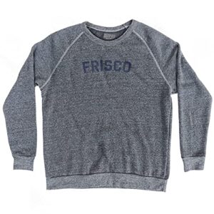 frisco adult tri-blend sweatshirt, heather grey, small