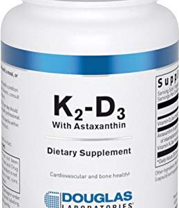 Douglas Laboratories K2-D3 with Astaxanthin | Antioxidant Support for Bones, Immune Function, and Vascular Health* | 30 Capsules