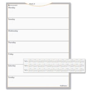 at-a-glance wallmates dry-erase weekly planning surface, 24″ x 18″, large, undated, self-adhesive (aw503028)