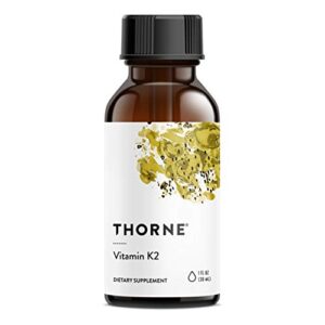 Thorne Vitamin K2 Liquid (1 mg per Drop) - Concentrated Vitamin K2 Supplement for Heart and Bone Support - 1 Fl Oz