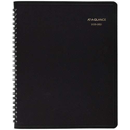 Academic Planner 2020-2021, AT-A-GLANCE Monthly Planner, 7" x 8-3/4", Medium, Black (7012705)