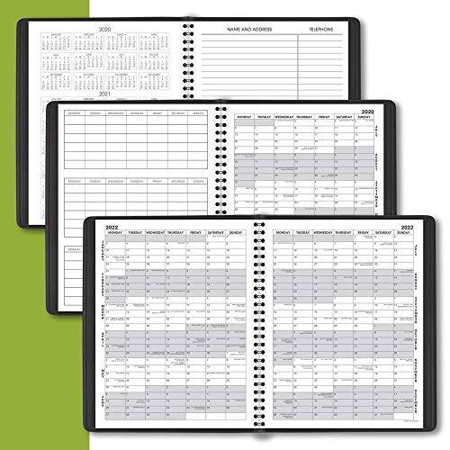 Academic Planner 2020-2021, AT-A-GLANCE Monthly Planner, 7" x 8-3/4", Medium, Black (7012705)