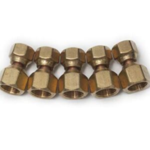 LTWFITTING Brass 1/2" OD x 3/8" OD Flare Forged Reducing Swivel Nut Union Tube Fitting(Pack of 5)