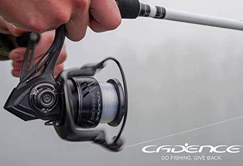 Cadence CC5 Spinning Combo Lightweight with 24-Ton Graphite 2-Piece Graphite Rod Carbon Fiber Drag System Smooth Strong Carbon Composite Frame & Side Plates Reel & Rod Combo(CC5-3000-70M)