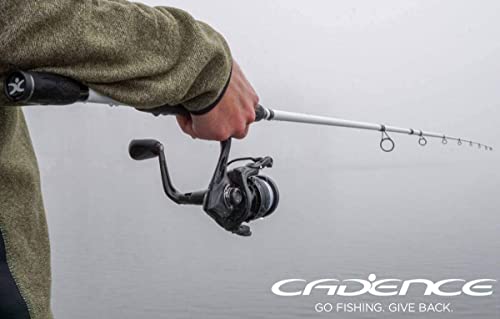 Cadence CC5 Spinning Combo Lightweight with 24-Ton Graphite 2-Piece Graphite Rod Carbon Fiber Drag System Smooth Strong Carbon Composite Frame & Side Plates Reel & Rod Combo(CC5-3000-70M)