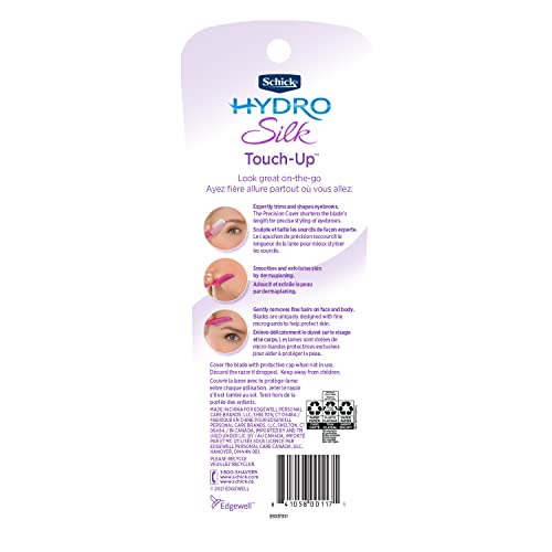 Schick Hydro Silk Touch-Up Dermaplaning Tool, 3 Count | Eyebrow Razor, Face Razors for Women, Face Shaver, Dermaplane